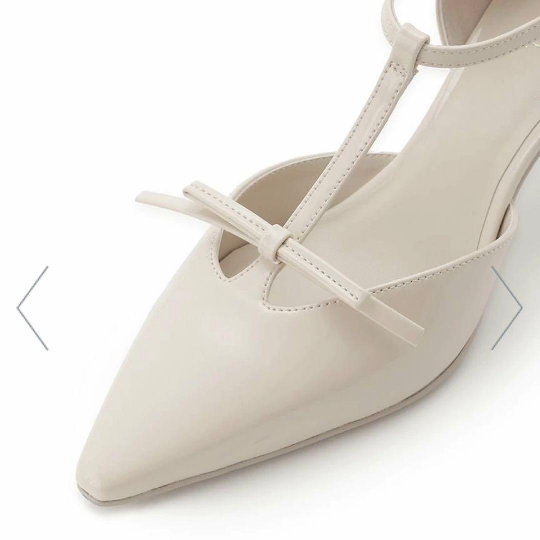 SNIDEL Tストラップリボンパンプス　シューズ