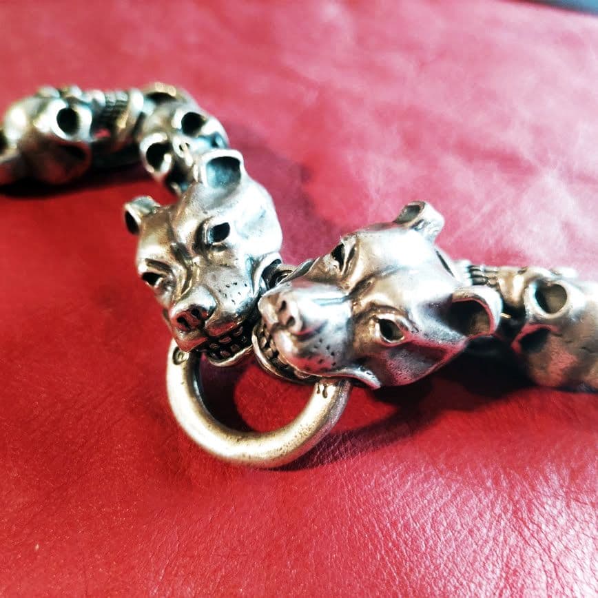 Bill Wall Leather ヴィンテージスカル ドッグ ブレス