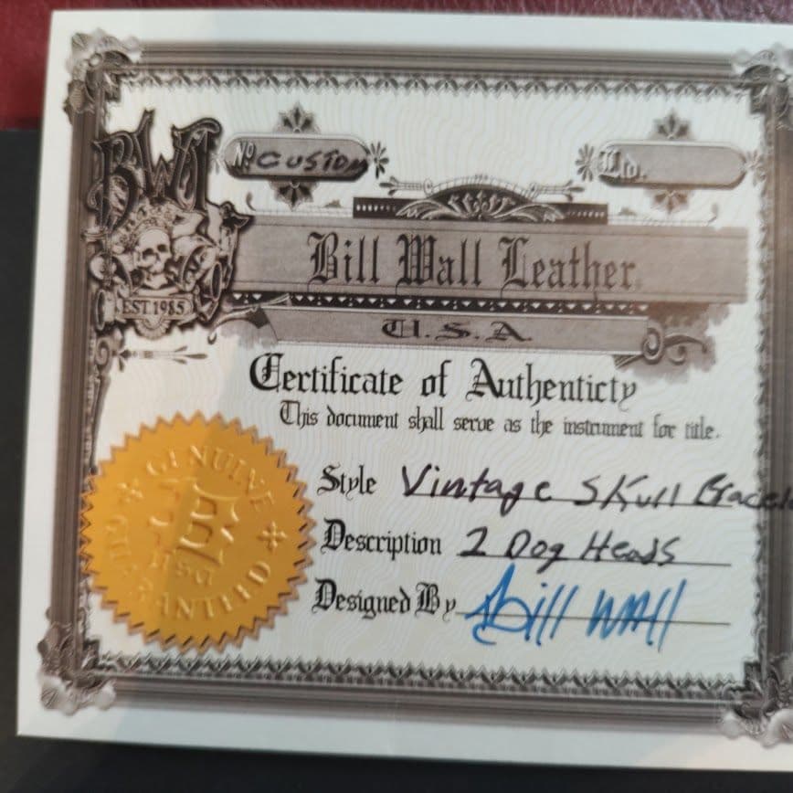 Bill Wall Leather ヴィンテージスカル ドッグ ブレス