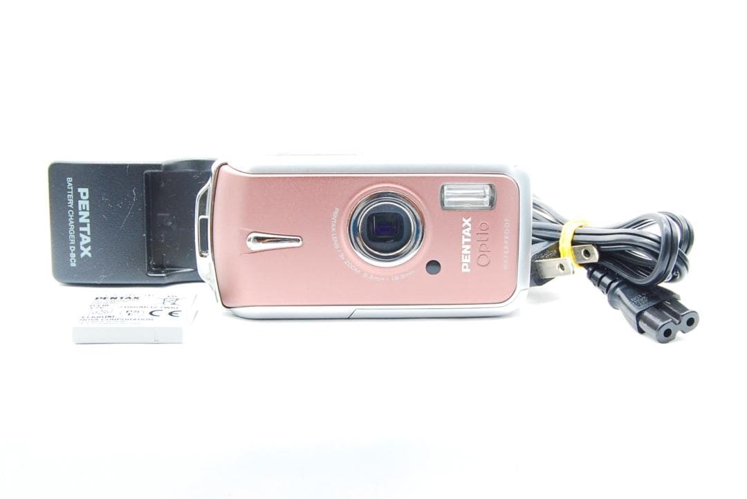 極上美品】PENTAX Optio W10ピンク防水 動作確認済 バッテリー新品