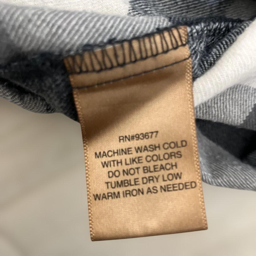 ST.JOHN'S BAY ライトネルシャツ 白黒ブロックチェックXXL 好配色