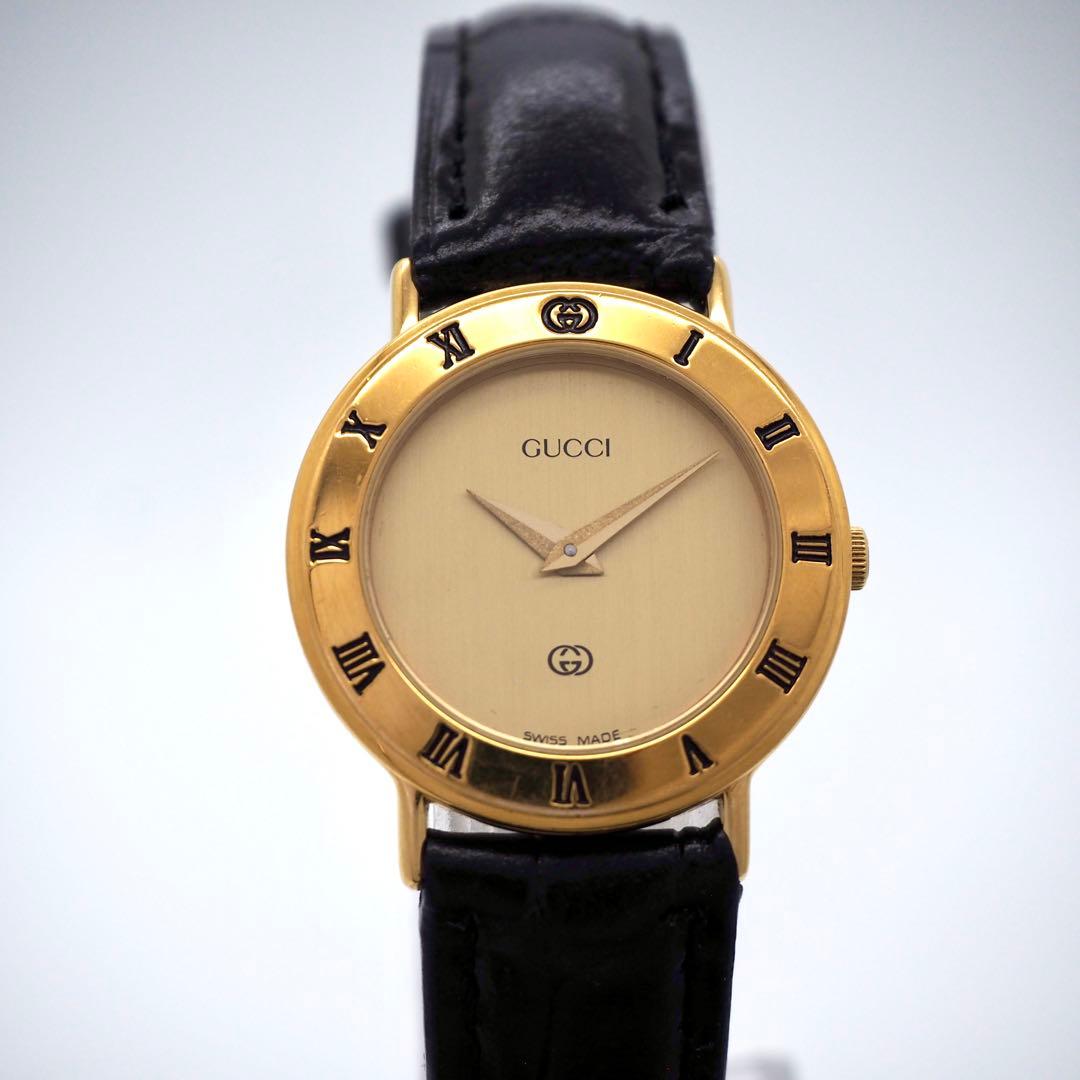 119【美品】GUCCI レディース 時計 3000L 新品ベルト ゴールド