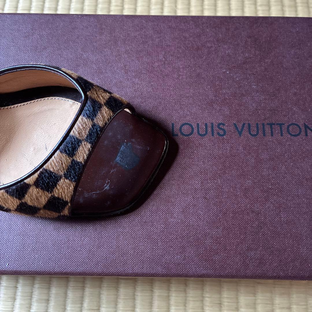LOUIS VUITTON 希少品 チェック柄 ダミエ ハラコ ミュール
