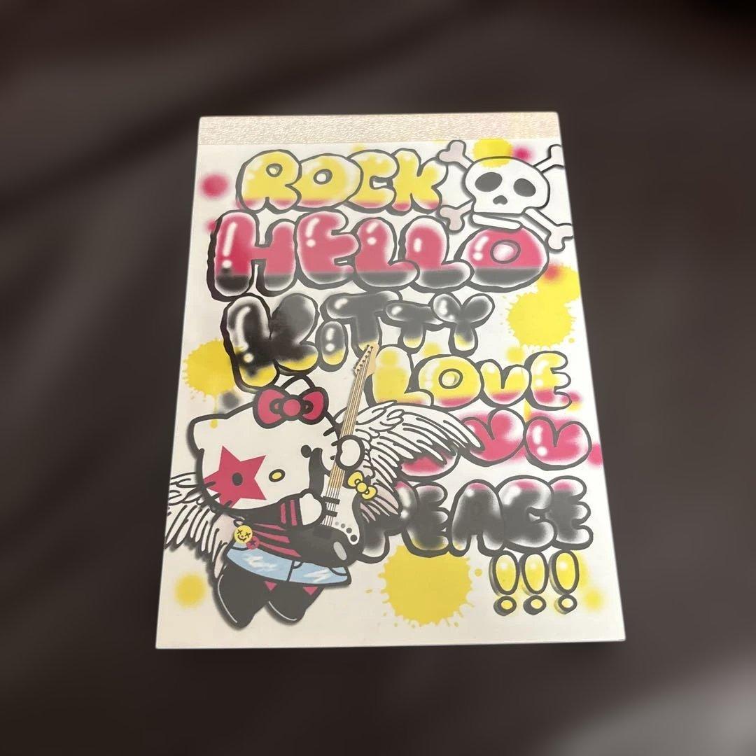 【未使用】　レア・限定デザイン　ハローキティ ロックキティ　メモ帳