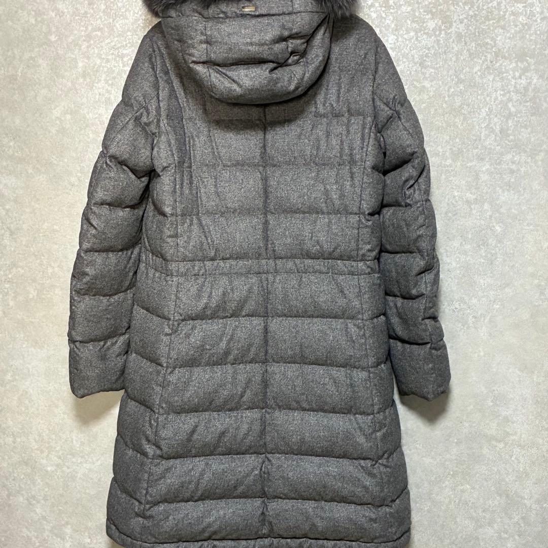【美品】HERNO　ヘルノ　カシミヤ　シルク　ファー　ダウン　ロング　44