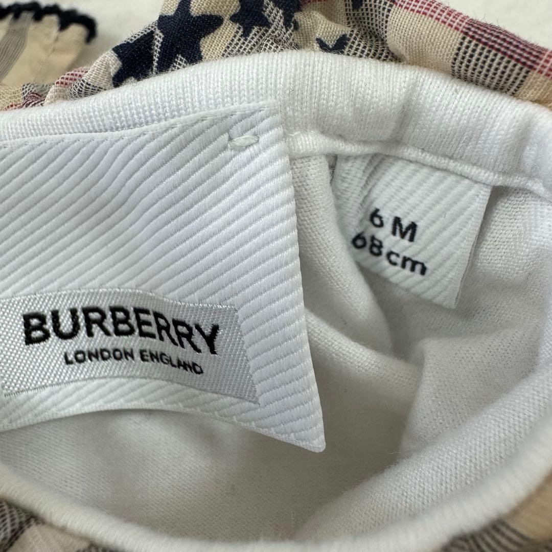 美品　バーバリー　フリル襟付き　ロンパース　サス付きスカート　セットアップ　6M