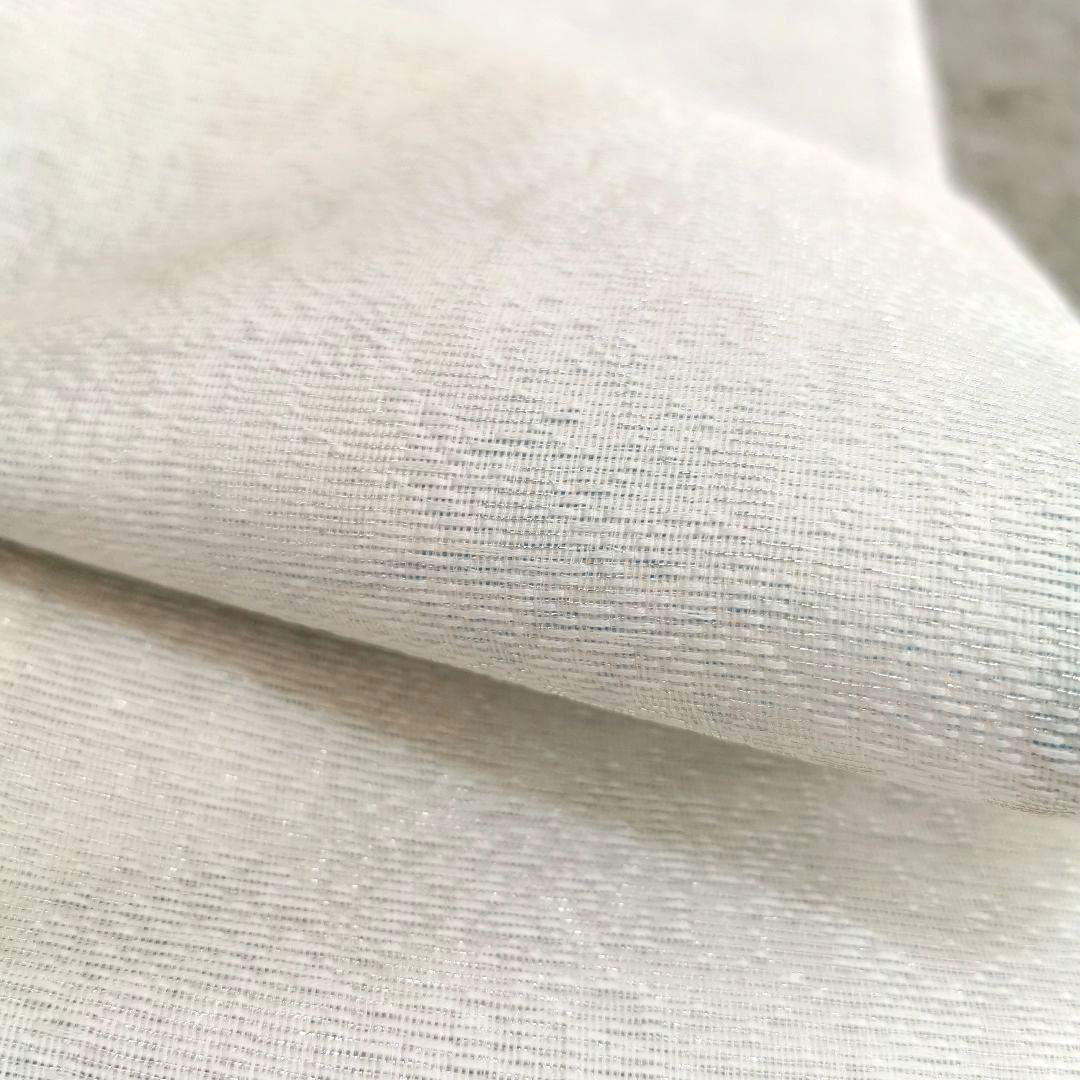 【一点物×一生モノ】正絹 紋紗の半幅帯 リバーシブル 水色 グレー 涼しげ