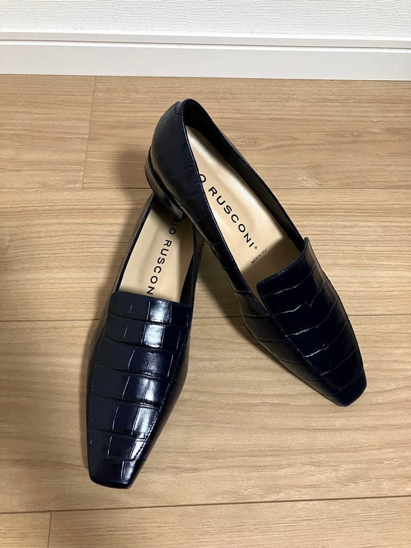 【新品未使用】FABIO RUSCONI ネイビー ローファー size38