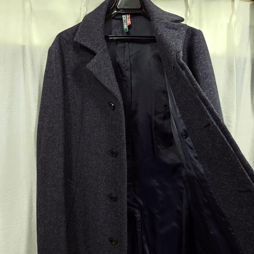 エポカウォモ◆比翼デザインのチェスターコート 50サイズ◆美品 クリーニング済