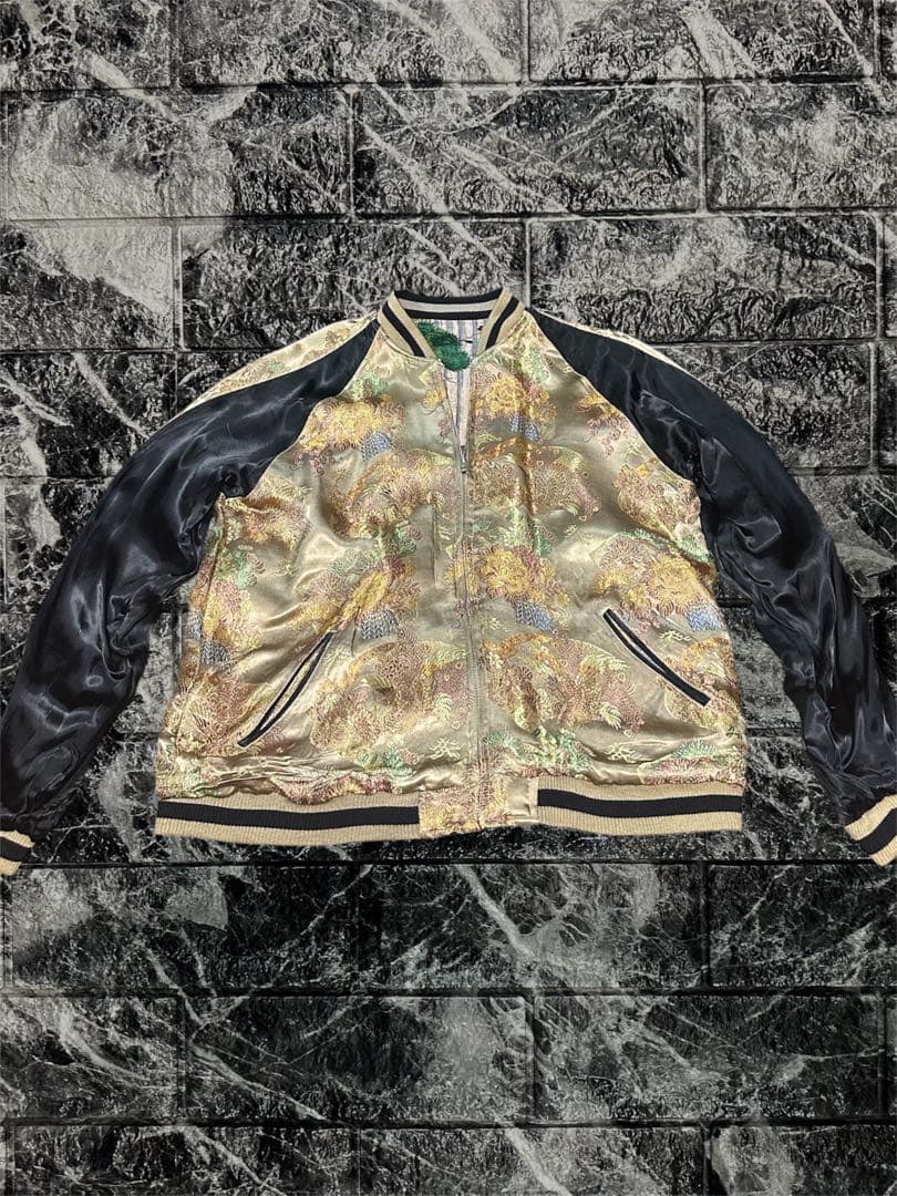 花旅楽団 スカジャン XL 鯉 松 桜 リバーシブル 豪華刺繍