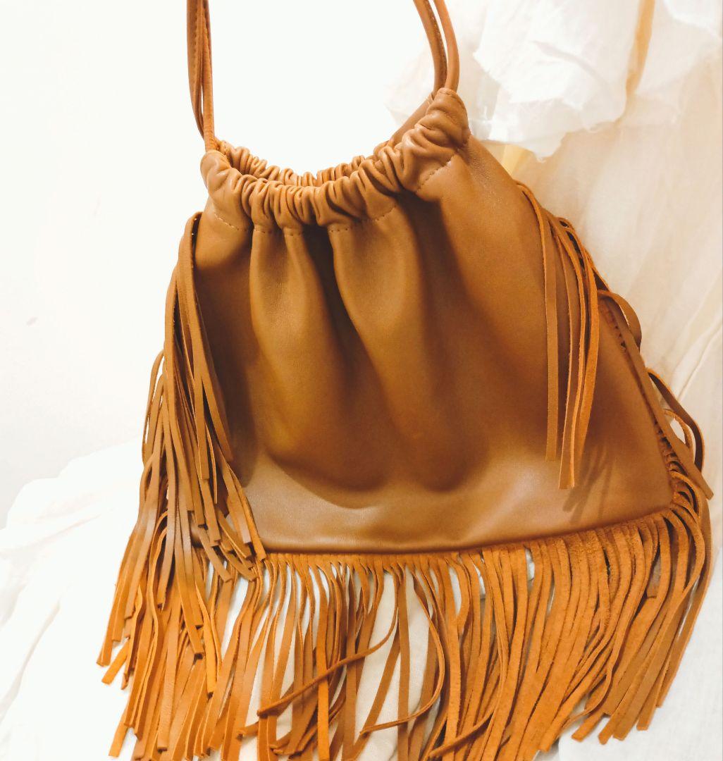 CELERI DEUXIEME CLASSE　フリンジ バッグ ブラウン