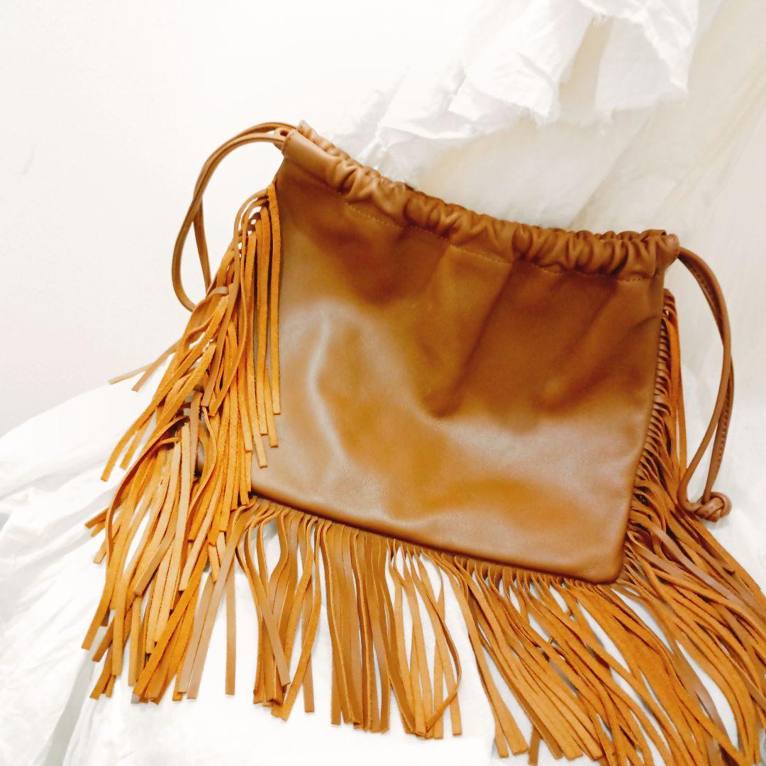 CELERI DEUXIEME CLASSE　フリンジ バッグ ブラウン