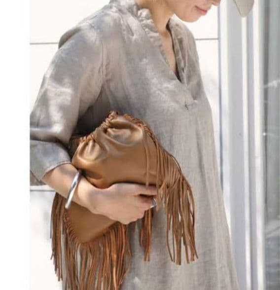 CELERI DEUXIEME CLASSE　フリンジ バッグ ブラウン