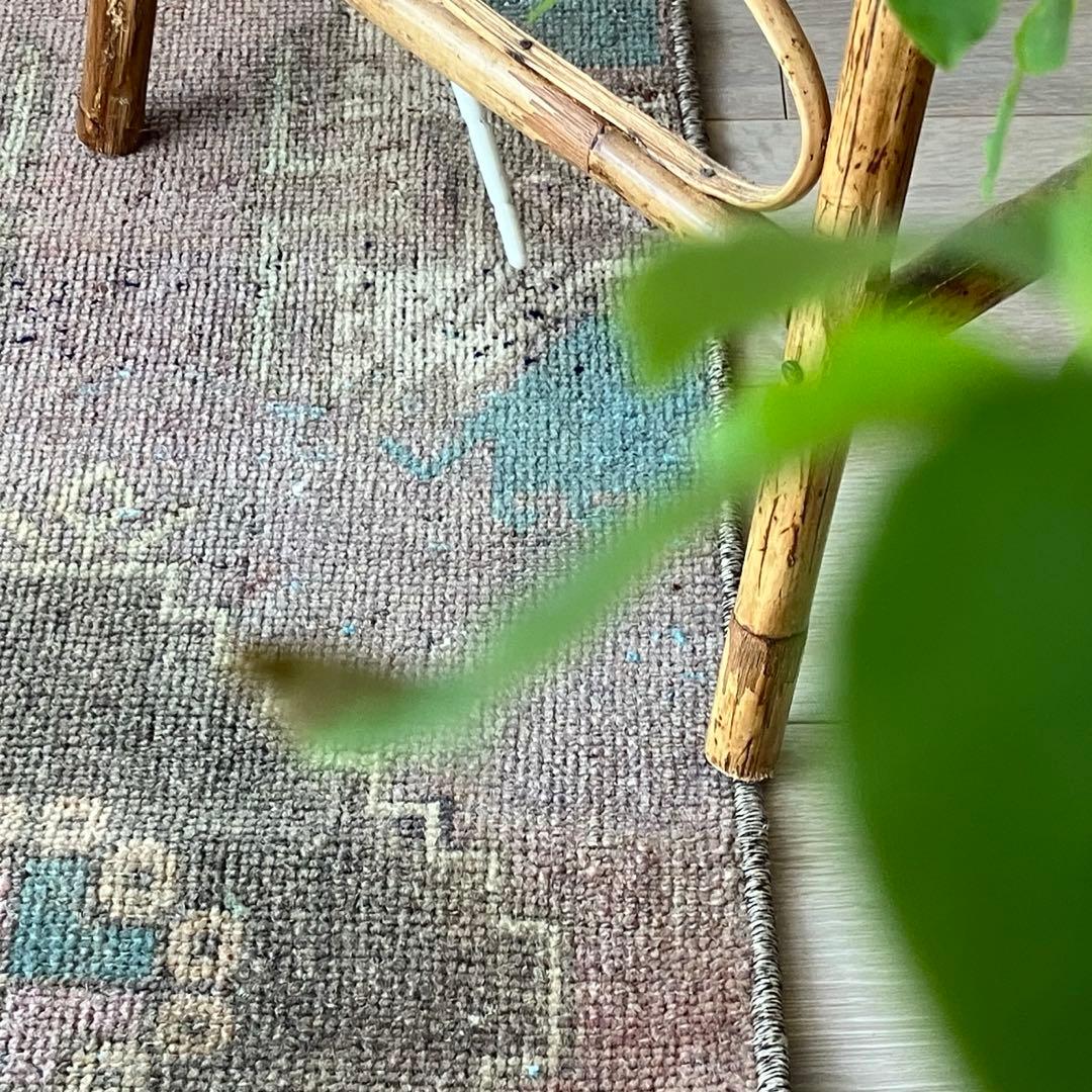 アンニュイカラー41×114ベージュココア　ペパーミント　トルコヴィンテージラグ