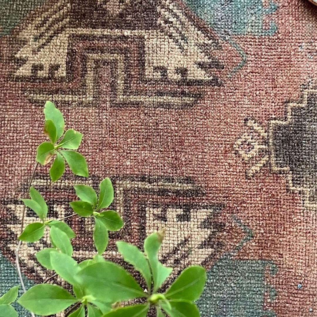 アンニュイカラー41×114ベージュココア　ペパーミント　トルコヴィンテージラグ