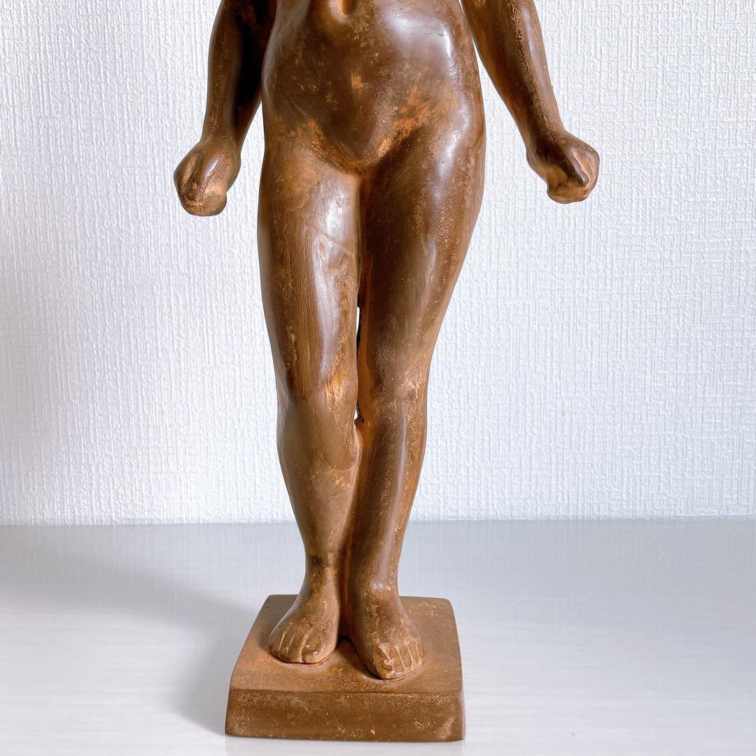 真作　三枝惣太郎　裸婦像　鉄製　ブロンズ像　在銘　女性像　美人像　彫刻　置物