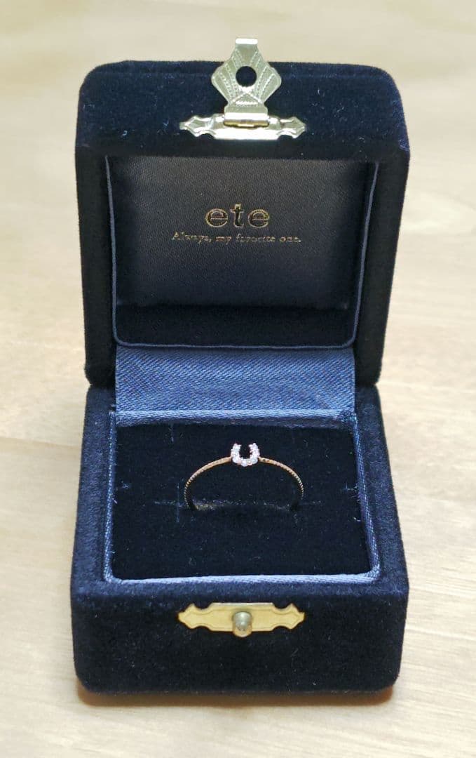 ete K10 ホースシュー ダイヤモンドリング 11号 YG エテ 馬蹄