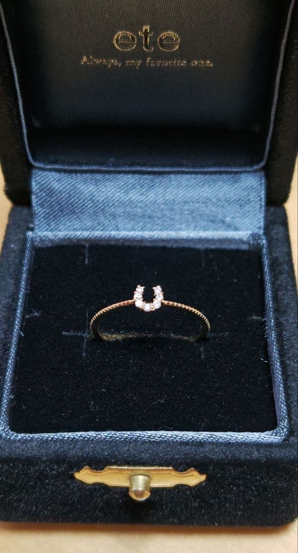 ete K10 ホースシュー ダイヤモンドリング 11号 YG エテ 馬蹄