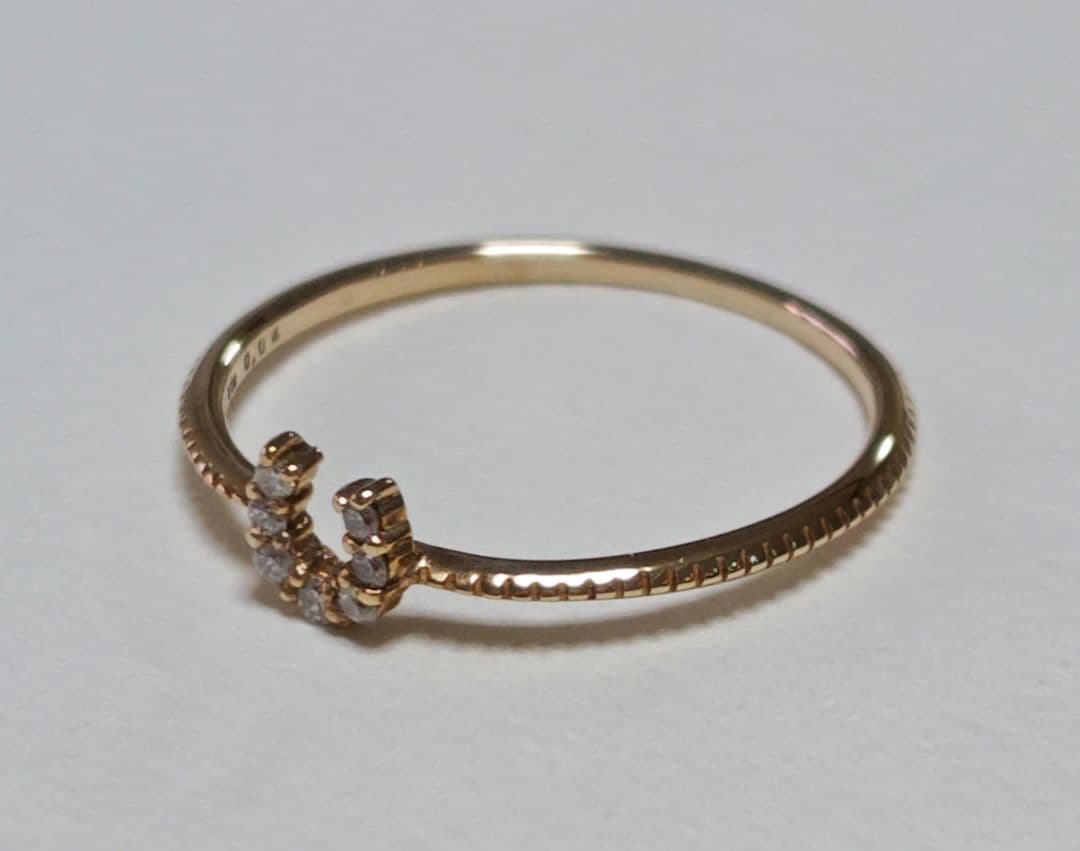 ete K10 ホースシュー ダイヤモンドリング 11号 YG エテ 馬蹄