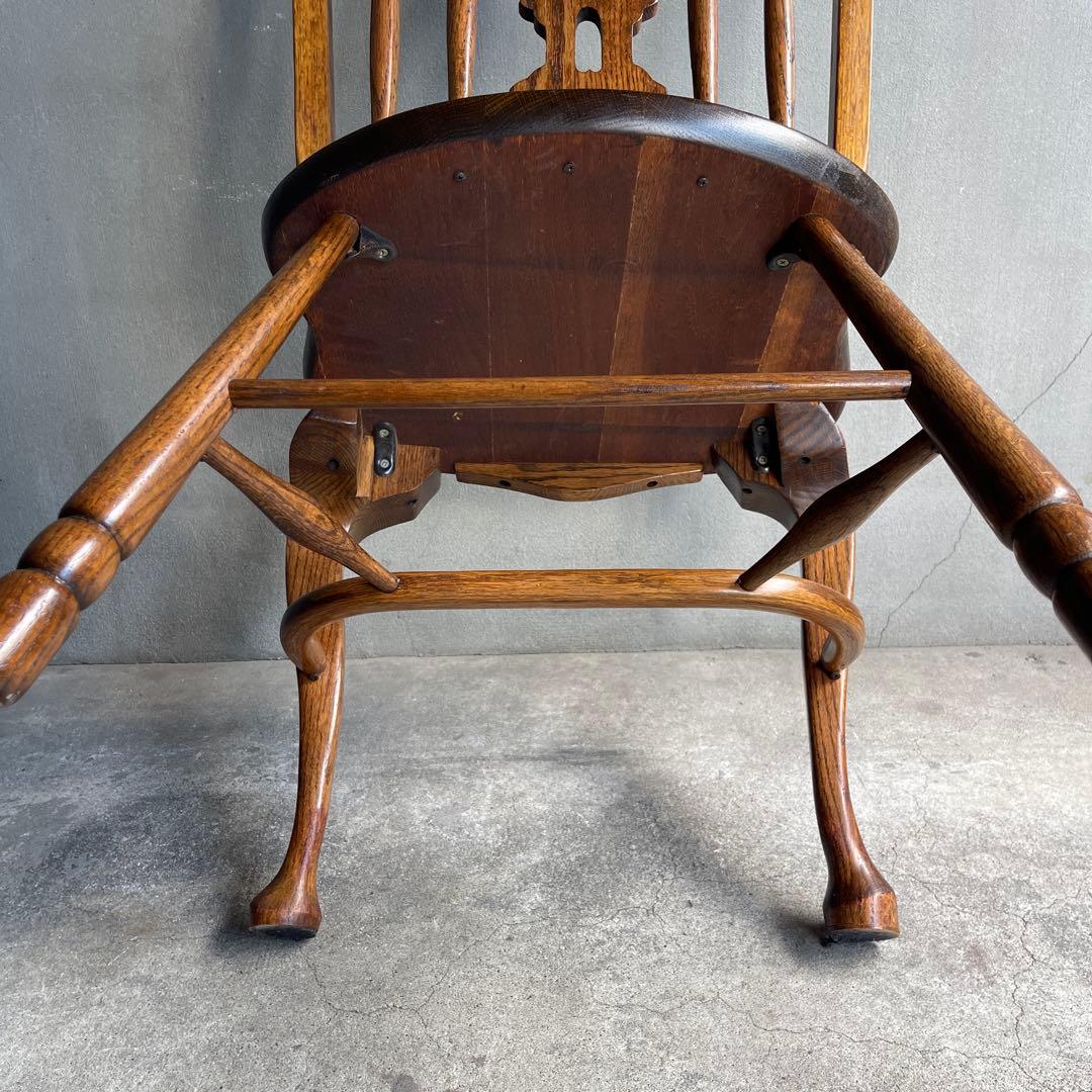 オールドヴィンテージ　オークウィンザーチェア　カントリー　猫脚