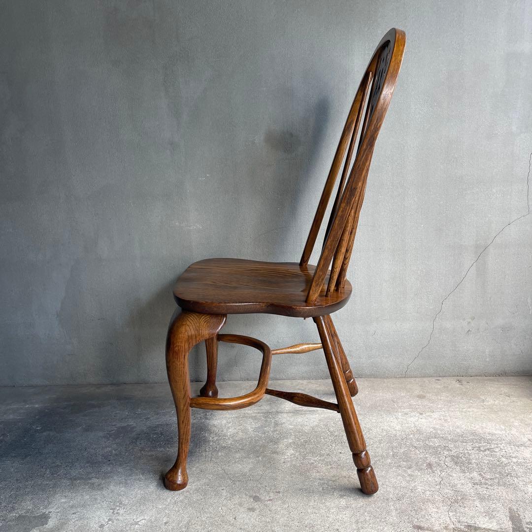 オールドヴィンテージ　オークウィンザーチェア　カントリー　猫脚