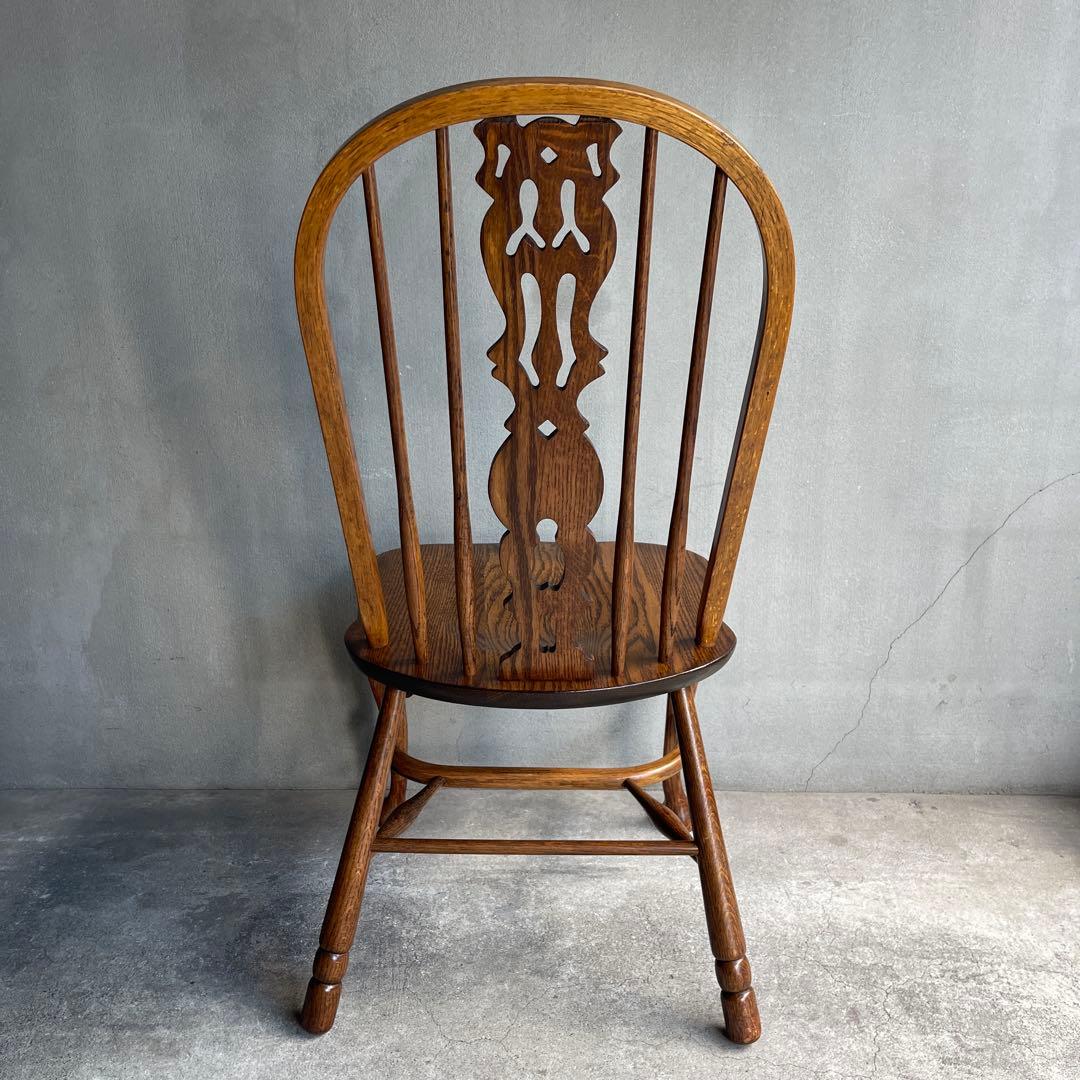 オールドヴィンテージ　オークウィンザーチェア　カントリー　猫脚