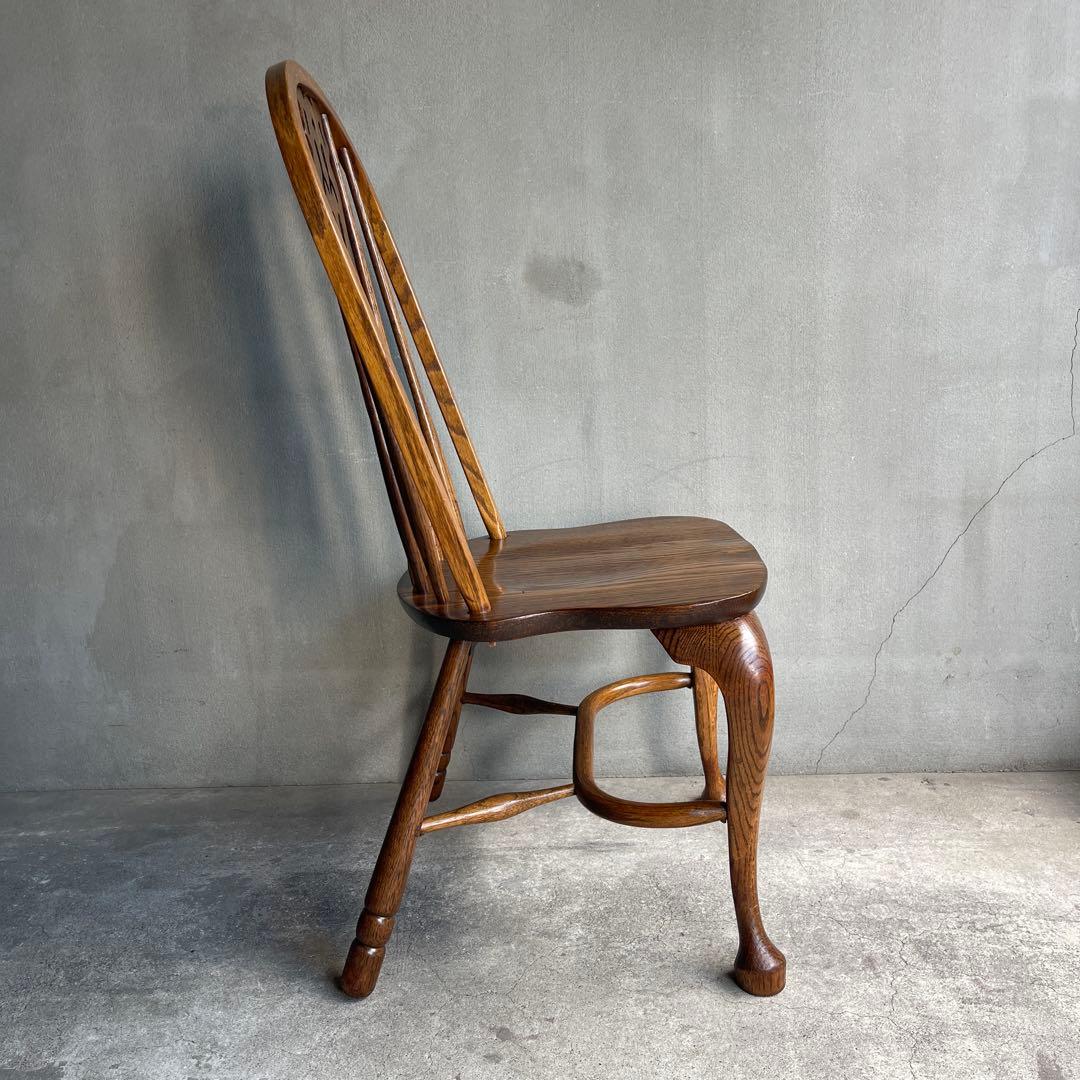 オールドヴィンテージ　オークウィンザーチェア　カントリー　猫脚