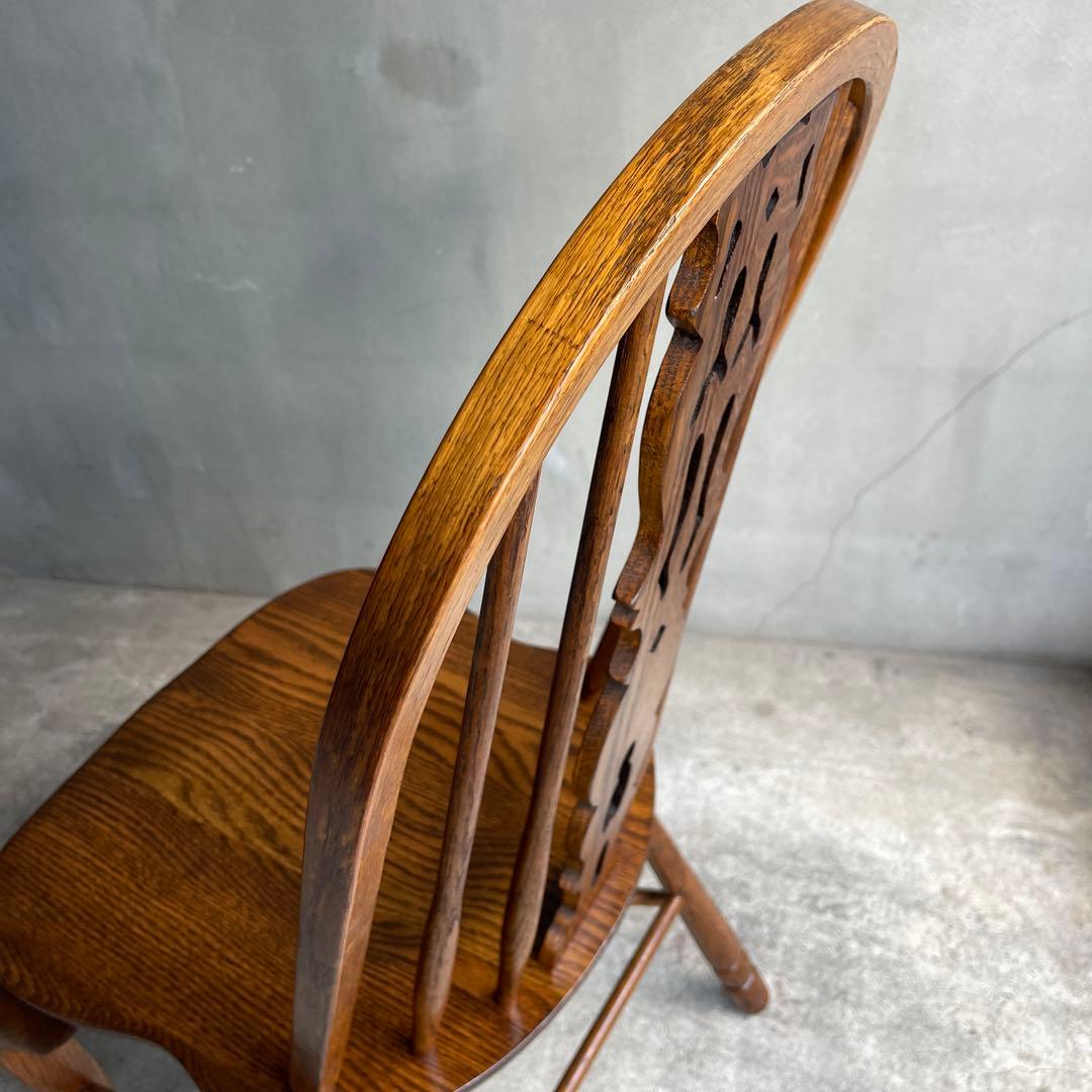 オールドヴィンテージ　オークウィンザーチェア　カントリー　猫脚