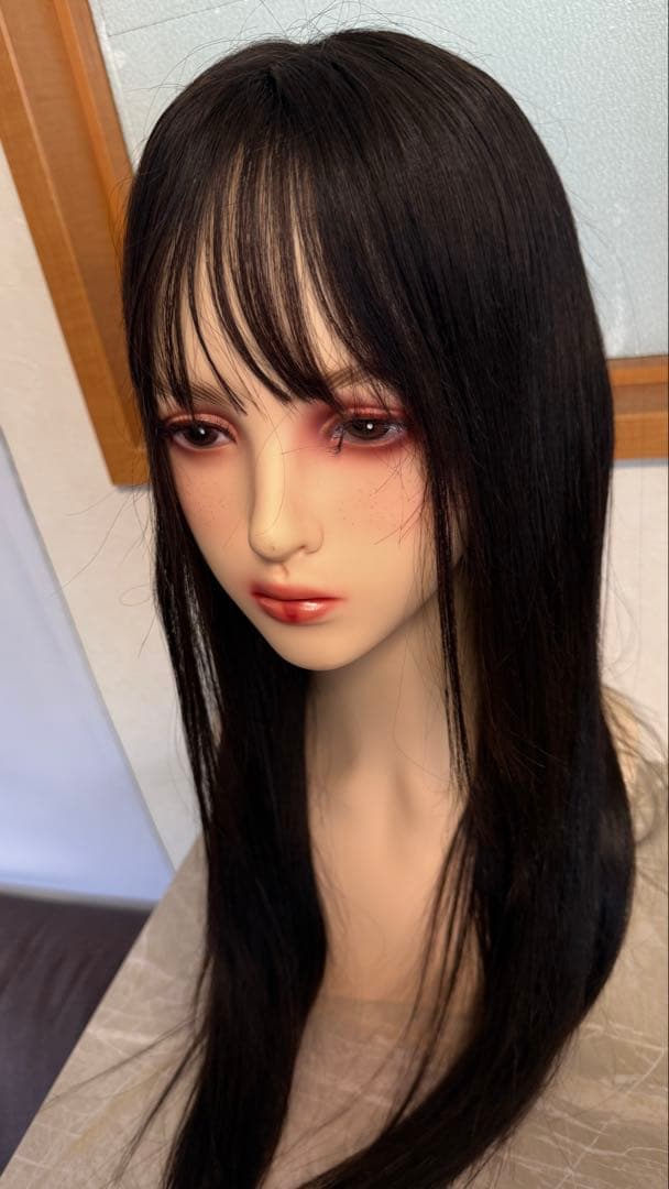 高品質　ロングストレートウィッグ 人毛　総手植えレース　医療用　定価79800円