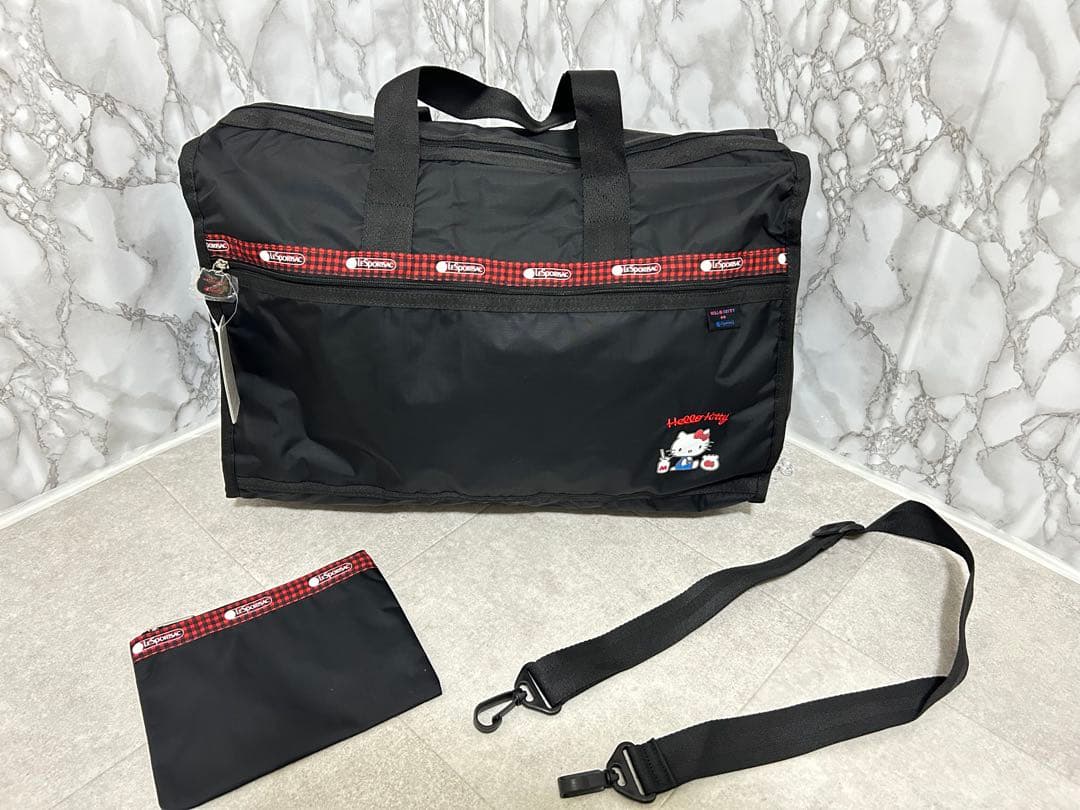 レスポートサック　ハローキティー　 ボストンバッグ　黒　新品未使用