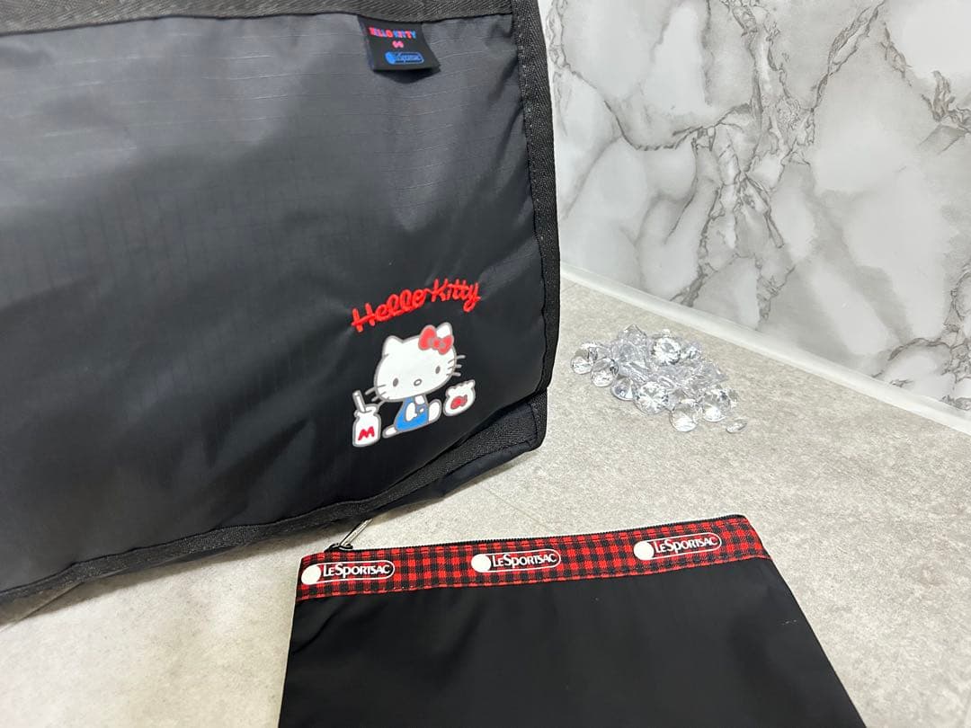 レスポートサック　ハローキティー　 ボストンバッグ　黒　新品未使用