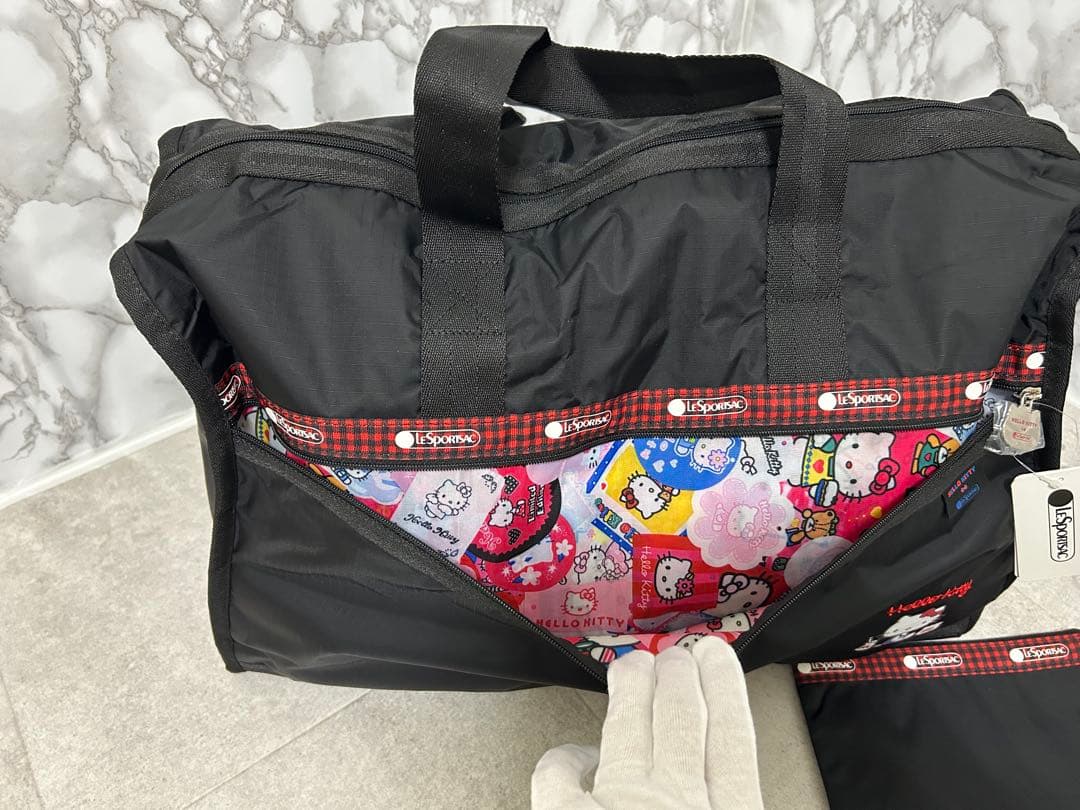 レスポートサック　ハローキティー　 ボストンバッグ　黒　新品未使用