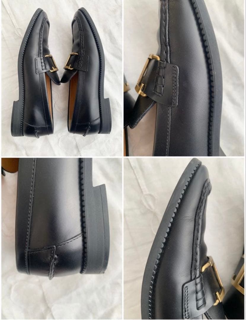 TOD'S Tタイムレスレザースクエアトゥシューズ　３９