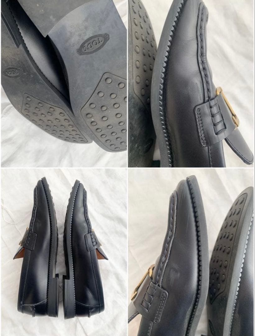 TOD'S Tタイムレスレザースクエアトゥシューズ　３９