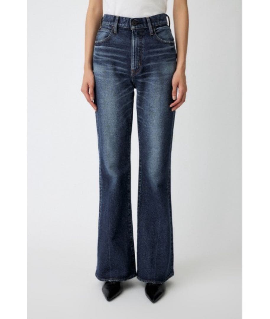 マウジー　MVS D/BLU FLARE　ロング　25インチ　フレアパンツ