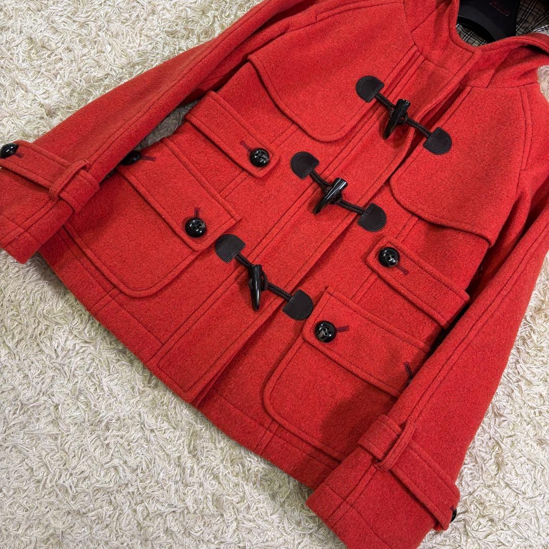 バーバリーロンドン　ブルーレーベル　ノバチェック　フード　ダッフルコート　36