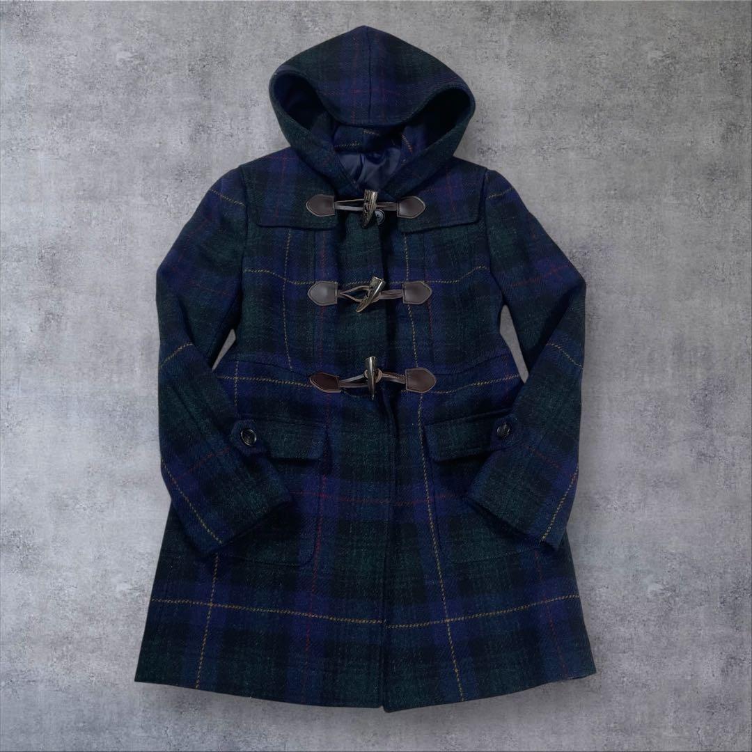 J.PRESS ハリスツイード ダッフルコート チェック フード ウール 英国製