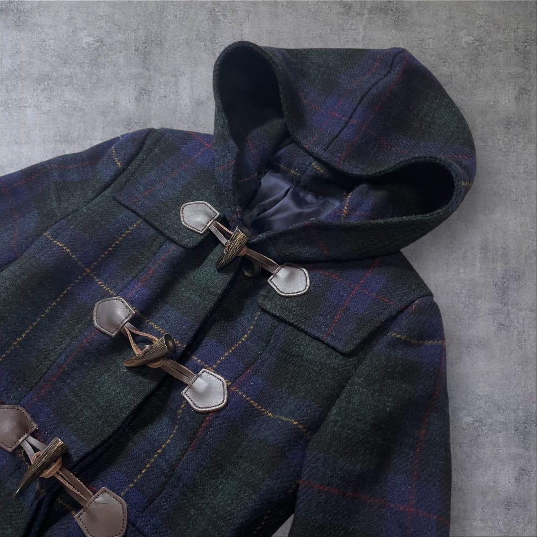 J.PRESS ハリスツイード ダッフルコート チェック フード ウール 英国製