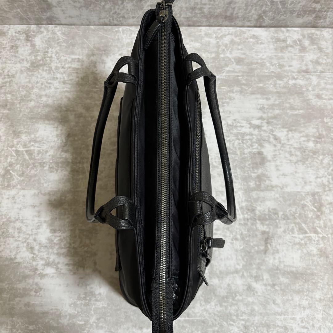 H199 極美品✨ハートマン　ビジネスバッグ　トート　ナイロン　レザー　ブラック