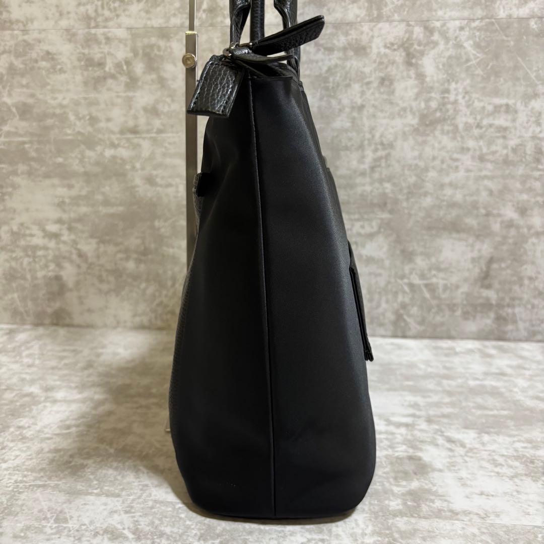 H199 極美品✨ハートマン　ビジネスバッグ　トート　ナイロン　レザー　ブラック