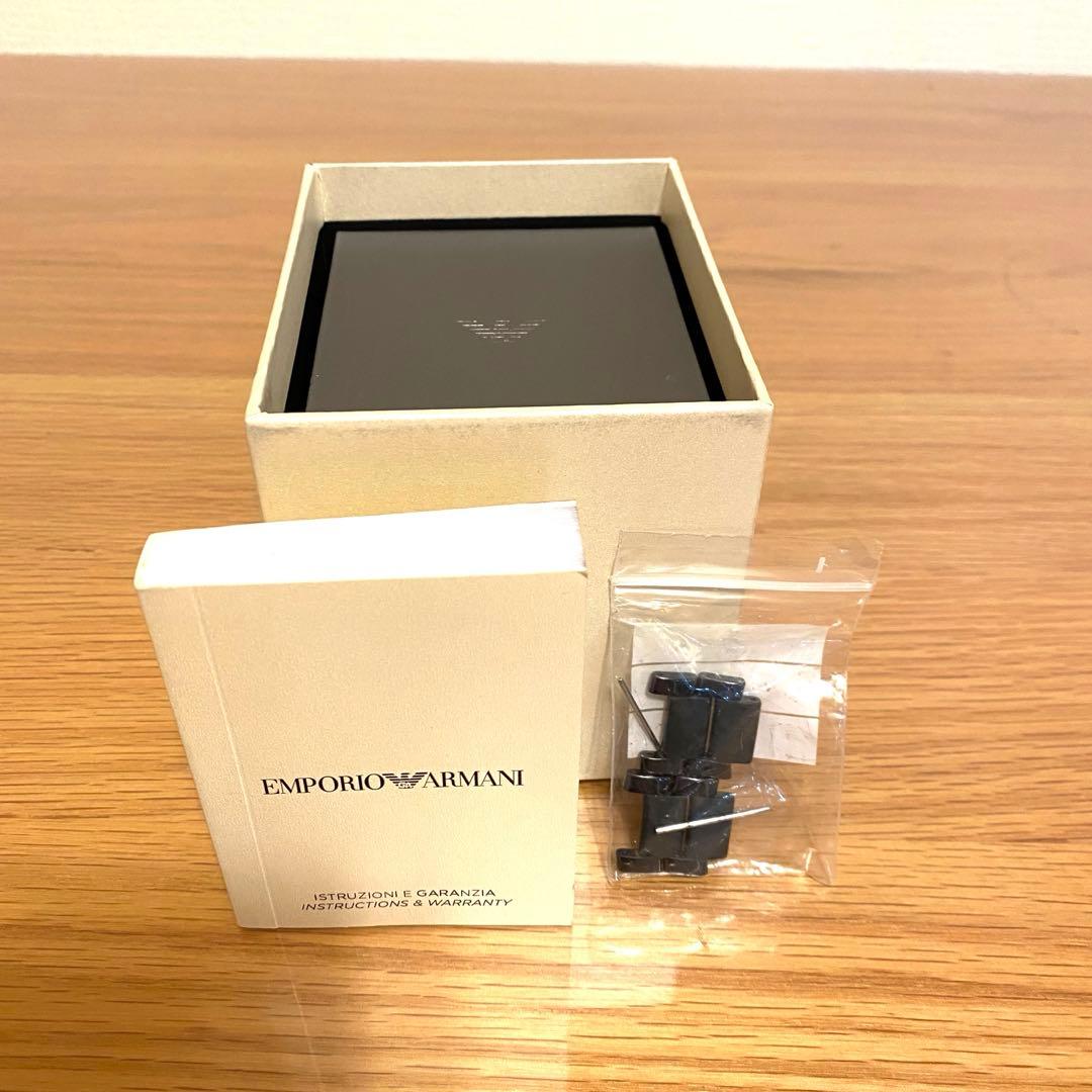 EMPORIO ARMANI ブラック クロノグラフ