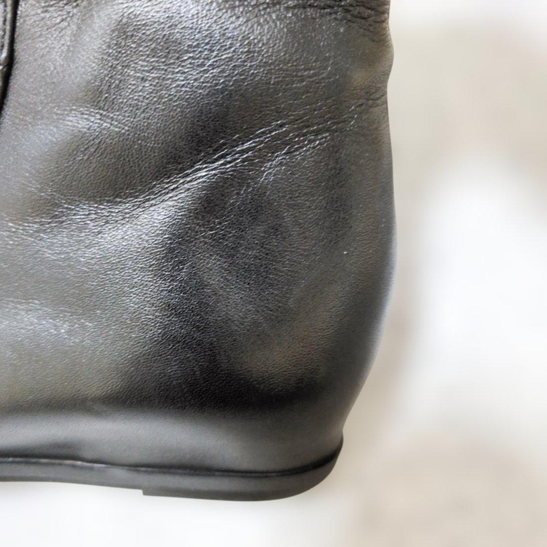 ​【極暖/本革】ランバンコレクション ショートブーツ 23.5 ボア 黒