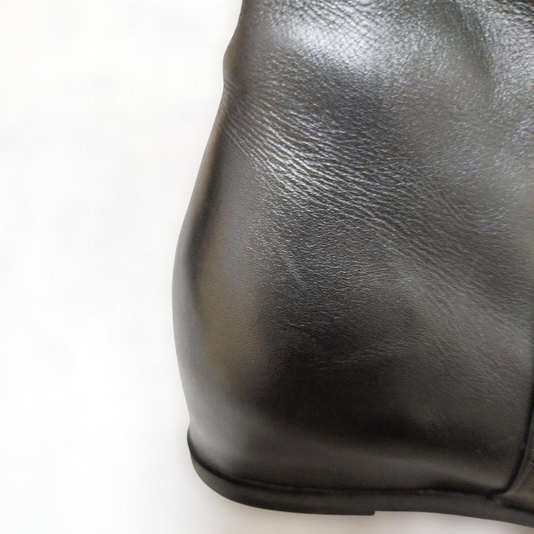 ​【極暖/本革】ランバンコレクション ショートブーツ 23.5 ボア 黒