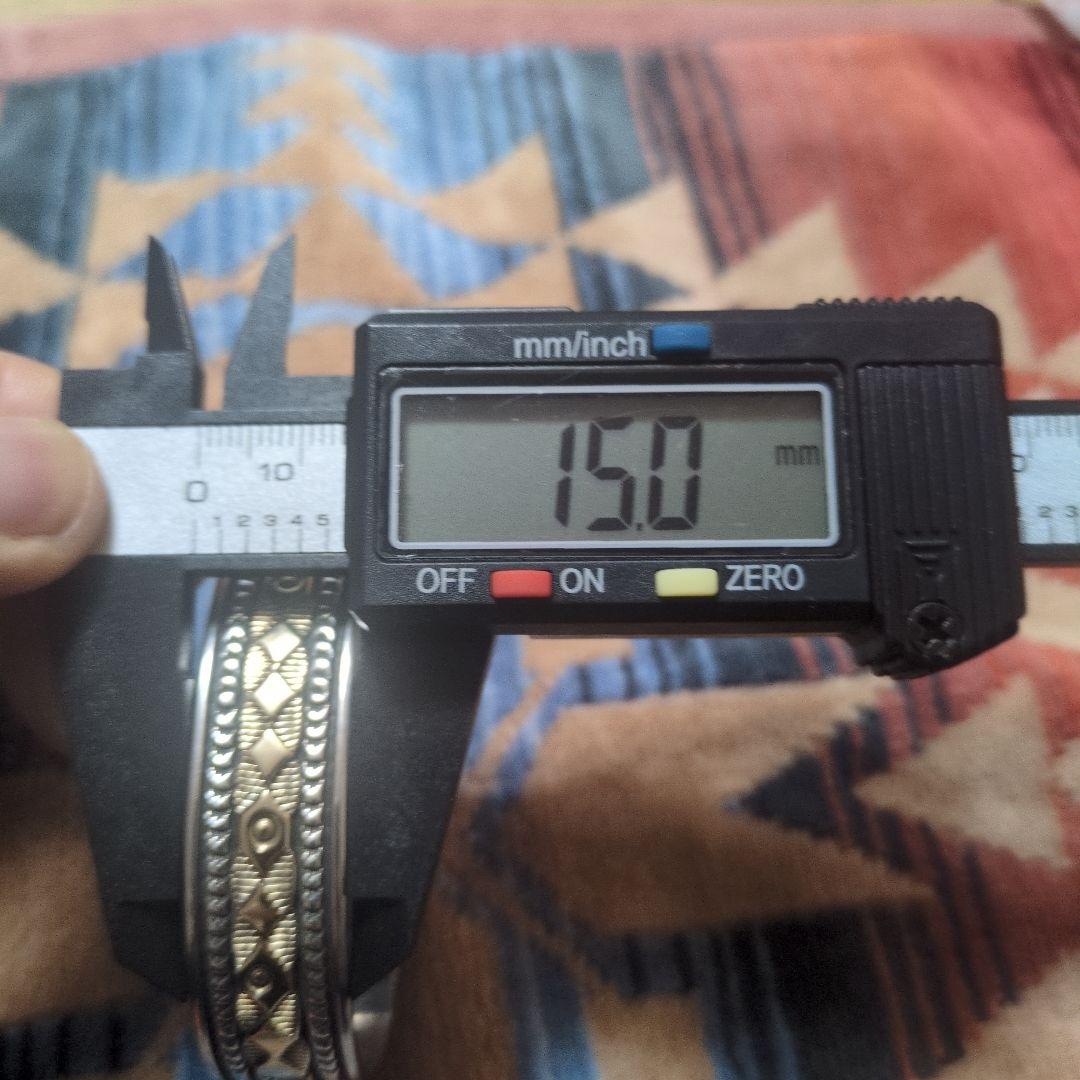 ナバホ族Bruce Morganブルースモーガン バングル15mm幅 14K