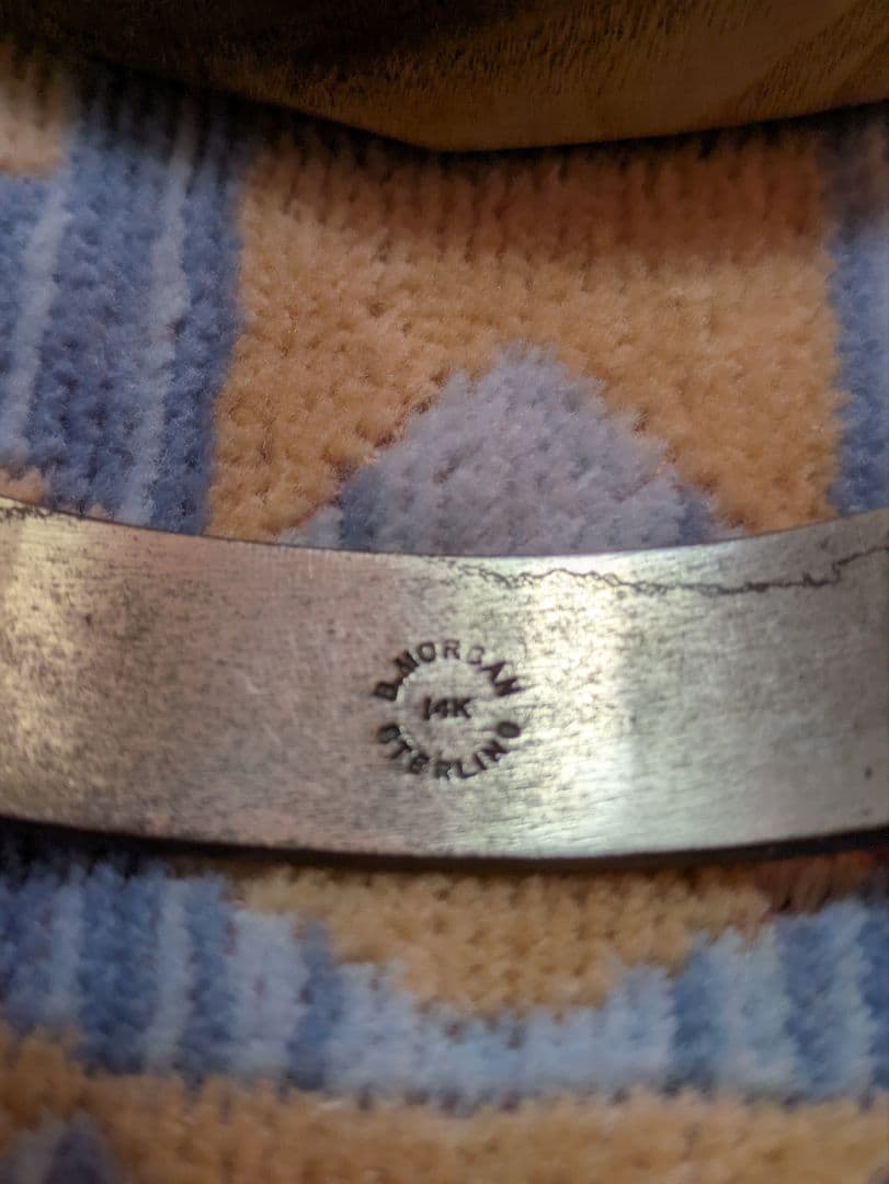 ナバホ族Bruce Morganブルースモーガン バングル15mm幅 14K