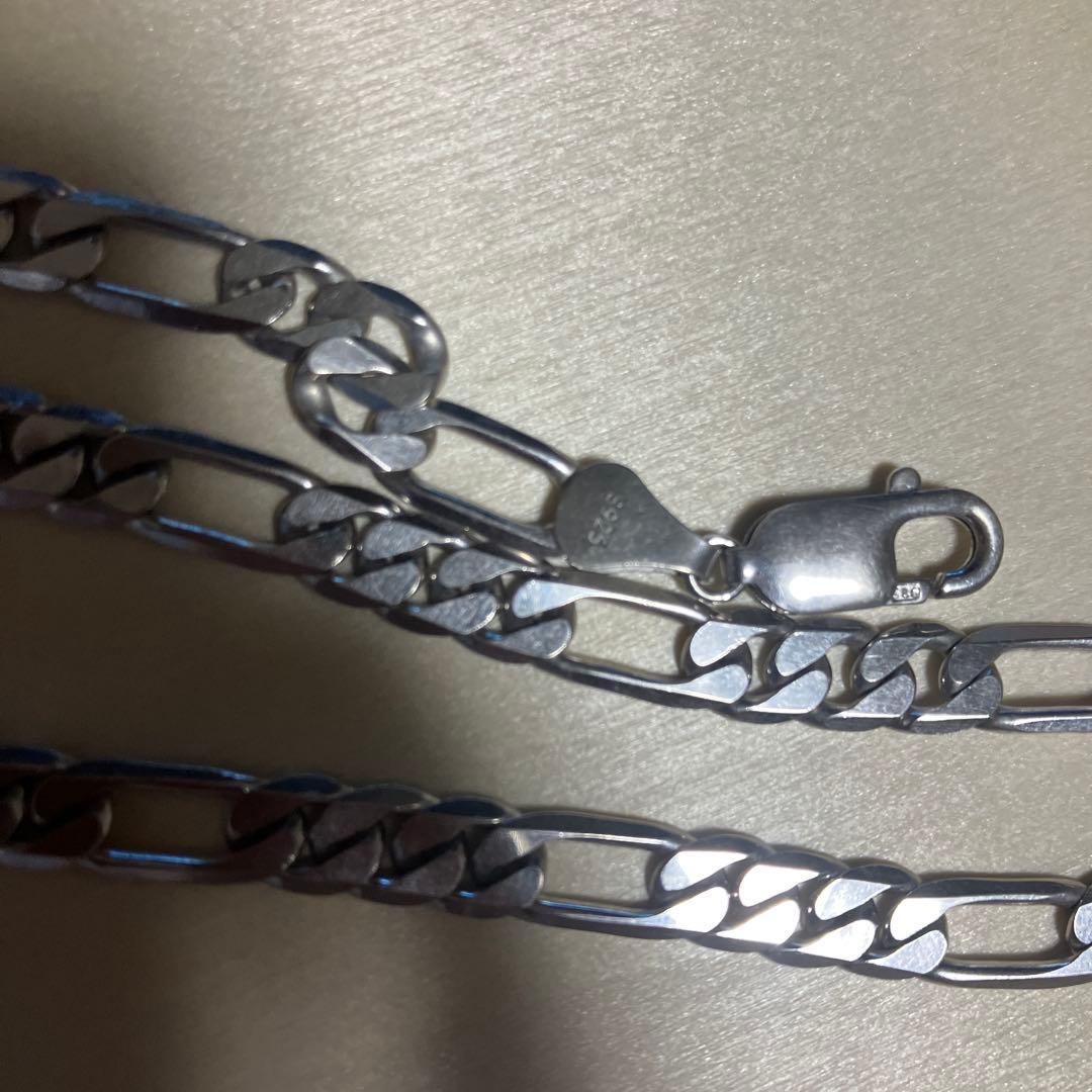 こやまシルバー925 フィガロチェーン ネックレス 約55cm 幅6mm