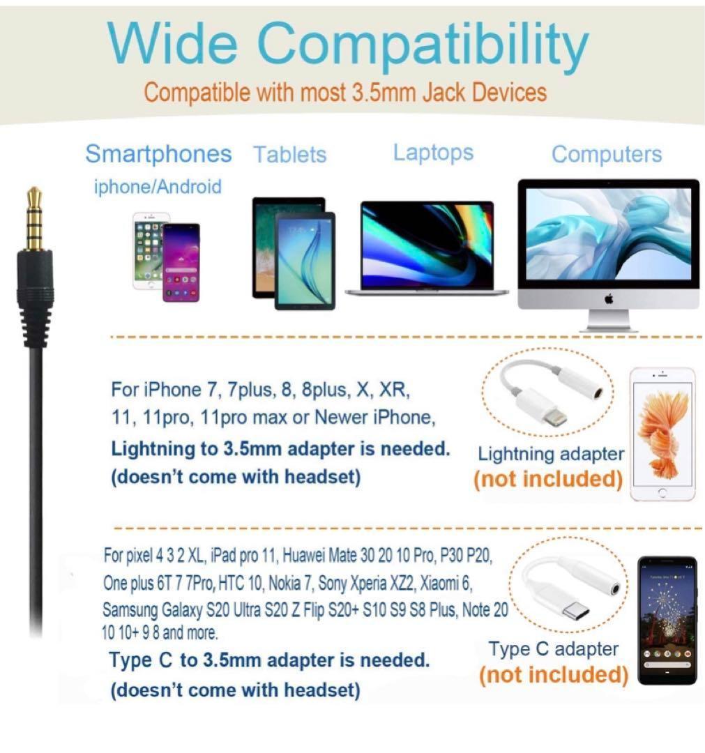 3.5mm 携帯電話ヘッドセット ノートパソコン ヘッドホン マイク付き