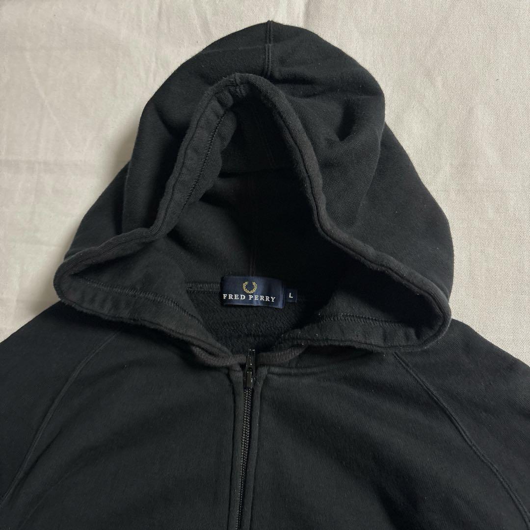美品 FRED PERRY フレッドペリー プルオーバー パーカー L 黒