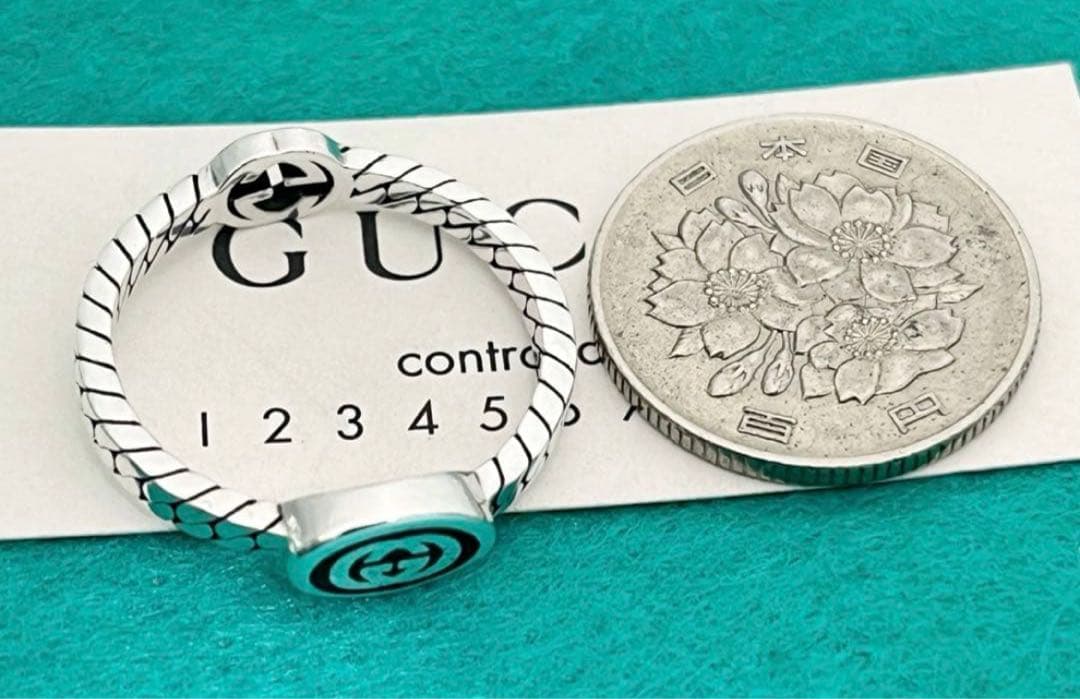 極美品‼️GUCCI 指輪　ダブルGチェーンモチーフリング　23号