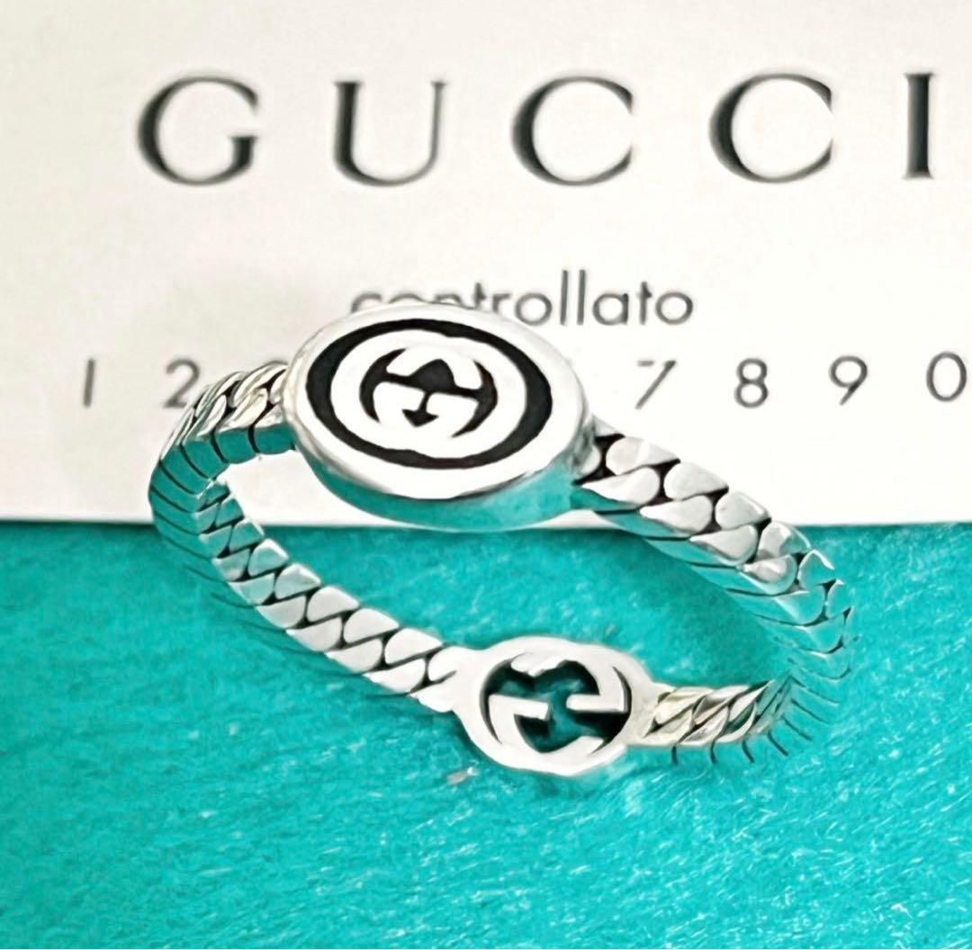 極美品‼️GUCCI 指輪　ダブルGチェーンモチーフリング　23号
